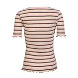 NATALIA-SS-BLOUSE - BROWN ROSE CREME STRIPE