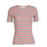 NATALIA-SS-BLOUSE - MULTI ORANGE PINK STRIPE