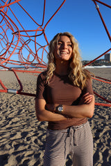 NATALIA-SS-BLOUSE - BROWN