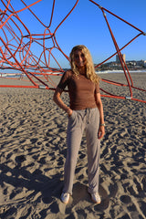 NATALIA-SS-BLOUSE - BROWN