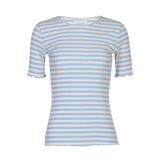 NATALIA SS BLOUSE - BLUE CREME STRIPE