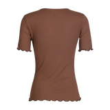 NATALIA SS BLOUSE - LIGHT BROWN