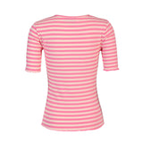 NATALIA SS BLOUSE - PINK ROSE STRIPE