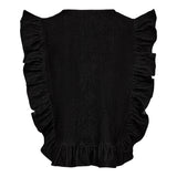 ASTA-FRILL-VEST - BLACK DENIM