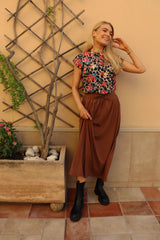 ALMA-LOOSE-SKIRT - MILK CHOCOLATE