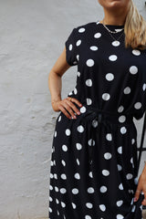 ALMA-LOOSE-SKIRT - BLACK BIG DOT