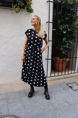 ALMA-LOOSE-SKIRT - BLACK BIG DOT