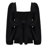 AMBER-LS-BLOUSE - BLACK