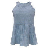 ANNI-TOP - DUSTY BLUE