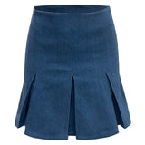 ASTA-PLISSE-SKIRT - BLUE DENIM