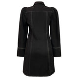 ASTA LS VNECK DRESS - BLACK DENIM