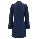 ASTA LS VNECK DRESS - BLUE DENIM