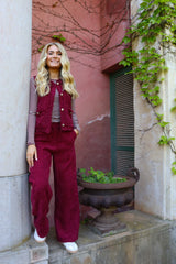 COCO WIDE PANTS - BORDEAUX