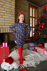 ALMA-LS-BABYDOLL-DRESS (KIDS) - COOKIEHOUSE NAVY