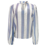 DODO-LS-BLOUSE - BLUE WHITE STRIPE