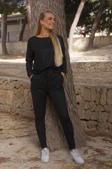 ALMA PANTS (FLEECE) - DUSTY ARMY