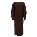 ENA-LS-DRESS - DARK BROWN