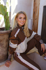 EVA TRACK JACKET - MOCCA IVORY