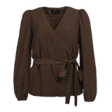 FIGA WRAP BLOUSE - BROWN