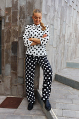 DOT PANTS - BLACK WHITE BIG DOT