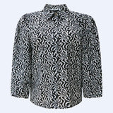 FLORA-BLOUSE - BLACK WHITE FLOWER