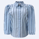 FLORA-BLOUSE - LIGHT BLUE BLUE STRIPE
