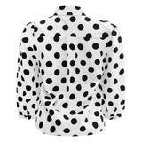 FLORA-BLOUSE - WHITE BLACK BIG DOT