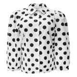 FLORA-BLOUSE - WHITE BLACK BIG DOT