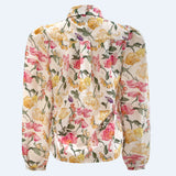 FLORA LS BLOUSE - CREME YELLOW FLOWERS