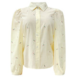 FLORA LS BLOUSE - IVORY ROSE FLOWER
