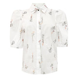 FLORA SS BLOUSE - IVORY FLORAL