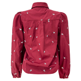 FLORA LS BLOUSE - BORDEAUX FLOWER