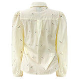 FLORA LS BLOUSE - IVORY ROSE FLOWER