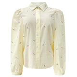 FLORA LS BLOUSE - IVORY ROSE FLOWER