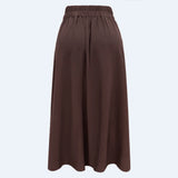 FREDE LONG SKIRT - DARK CHOCOLATE