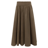 FREDE LONG SKIRT - DARK BROWN