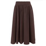 FREDE LONG SKIRT - DARK CHOCOLATE