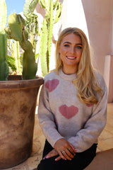 FRO HEART PULLOVER - IVORY ROSE HEART