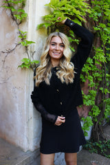 FRO O-NECK CARDIGAN - BLACK