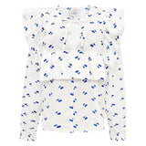 HEATHER-LS-TIE-BLOUSE - WHITE BLUE CHERRY