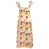 HILMA-FRILL-STRAP-DRESS - IVORY SUMMER