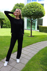 NATALIA STRAIGHT PANTS - BLACK