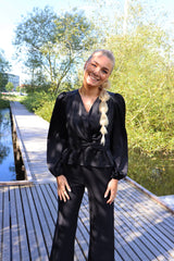 TIKI LS TWIST BLOUSE - BLACK