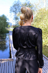 TIKI LS TWIST BLOUSE - BLACK