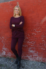 ALMA-PANTS (FLEECE) - BORDEAUX