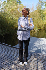 SARA LS SHIRT - BLACK DIAMOND STRIPE