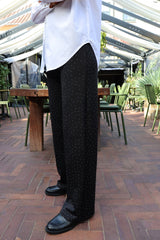 HENNE WIDE PANTS - BLACK DIAMOND