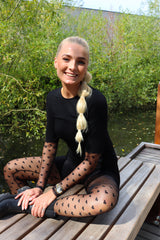 ISA LS LACE SLEEVE BLOUSE - BLACK HEART