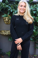 FRO BOW PULLOVER - BLACK SILVER BOW