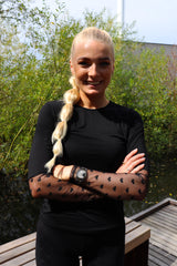 ISA LS LACE SLEEVE BLOUSE - BLACK HEART